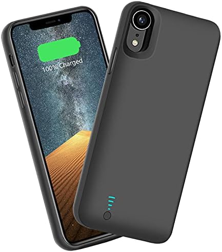 SITONG Battery Case for iPhone XR, 6000mAh Rechargeable Extended Battery Charging Charger Case, Add 1.55x Extra Juice, Support Wire Headphones (6.1 inch)
