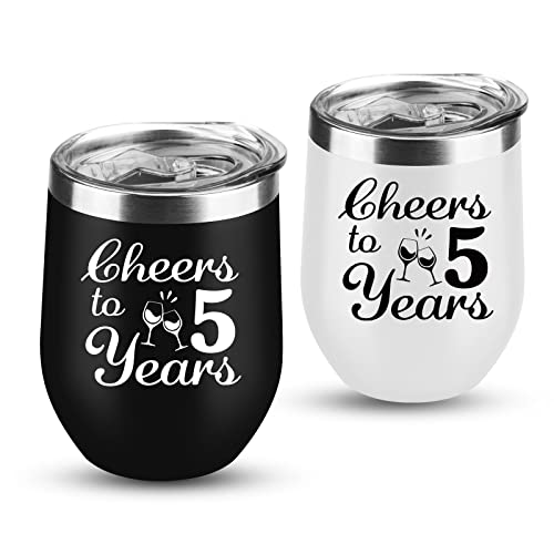 5th Anniversary Wedding Gifts for Couple - Wooden Wedding Five