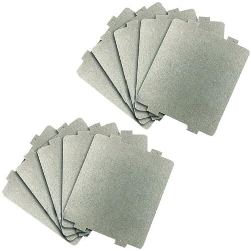 NHPY 10 Pezzi Foglio di Mica per Microonde, Piastra di Mica per Forno A Microonde, Mica per Microonde Universale Piastre per Forno A Microonde Accessori(108 * 99Mm)