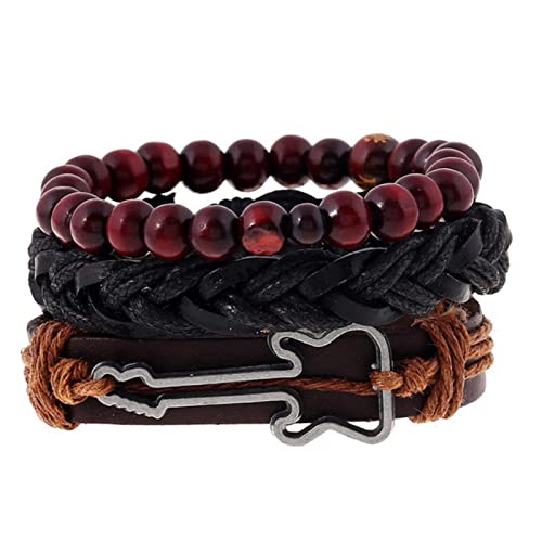 HCMA Anspruchsvolles und Elegantes Armband, Neue Handwickel-Lederarmbänder, Männer, Charme, Gitarre, Armband, Schmuck, Jungen-Zubehör