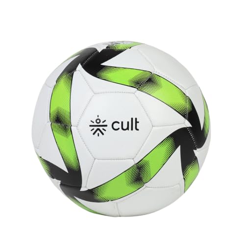 Image of CULT MS Xtreme Football Green Size 5 - Durable 32-Panel Training & Match Ball, Machine-Stitched PVC Outer, High Air Retention Bladder, Water-Resistant for Outdoor Play on Grass & Turf