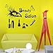 Produktbild Hwhz 75 X 95 Cm Schönheitssalon Vinyl Wandtattoo Sexy Augen Kamm Mascara Wimpern Parfüm Make-Up-Tools Schriftzug Wandaufkleber Shop Dekorative Decor