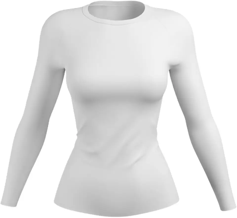 Camisa Blusa Térmica Feminina Manga Longa Camiseta Segunda Pele Proteção Solar Fator UV 50+ F7NEWSTYLE (BR, Alfa, G, Regular, Branco)
