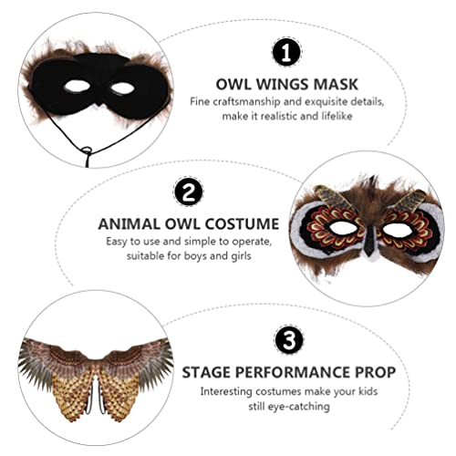 Toddmomy Owl Halloween Masks Owl Masks Cosplay Owl Wings Costume Kids Bird Wings Owl Half Masks Halloween Party Favors For Kids #TOP6