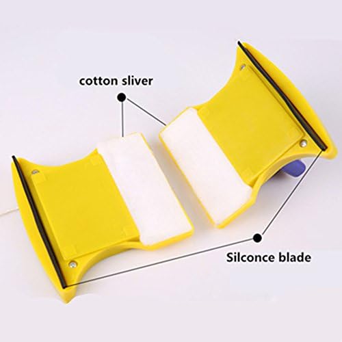 Image of Magnetic Window Glass Cleaner | Doublefaced Glass Cleaner | Double-Side Glazed Two Sided Wiper with 2 Extra Cleaning Cotton Squeegee Washing Equipment Household Magnet | (Round 1)