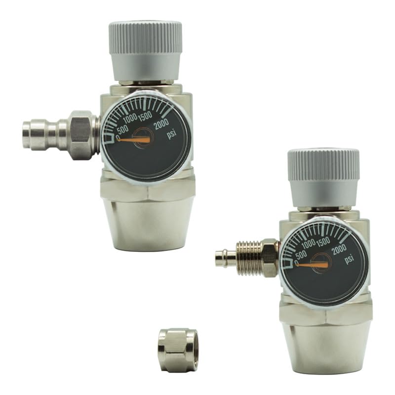 Aquarium CO2 Pressure Regulator Valve with Gauge, 2000 PSI, for Plant Systems 45g 5/8-18UNF CO2 cylinder pressure reducing valve (5/8-18UNF)