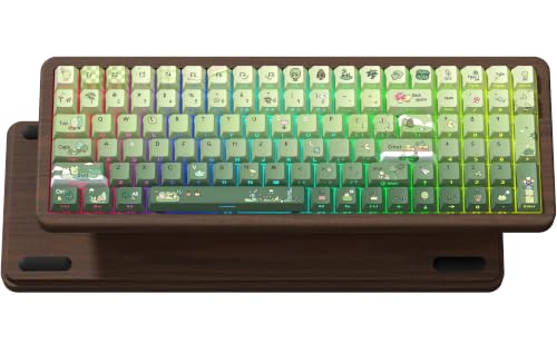 Image of Womier Wood Creamy Keyboard with Number Pad, Wireless Frog Keyboard-WD99 | Mechanical Gaming Keyboard QMK /VIA,100-key BT5.0 /2.4G /USB-C Hot Swap,PBT Keycaps Custom RGB for PC /Mac,POM Linear Switch