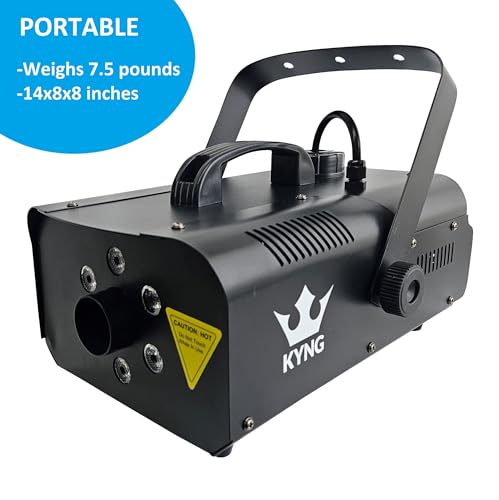 Máquina de humo Kyng 900W con luces multicolor portátil miniatura 5