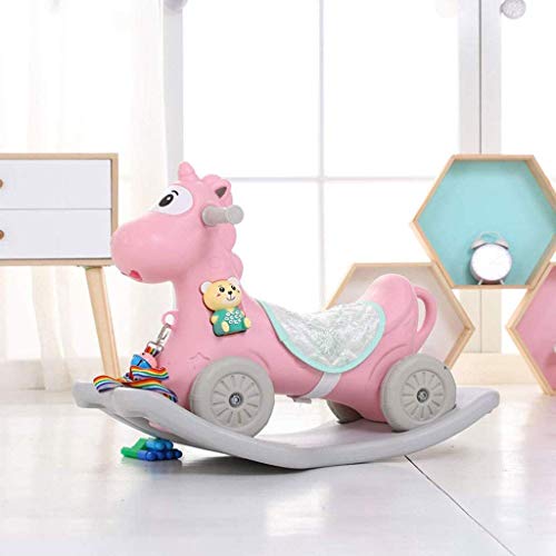 DIAOD Schaukelpferd Spielzeug, hölzernes Schaukelpferd Schaukelstuhl-Schaukelpferd mit Musik for Kleinkinder – Bild 4