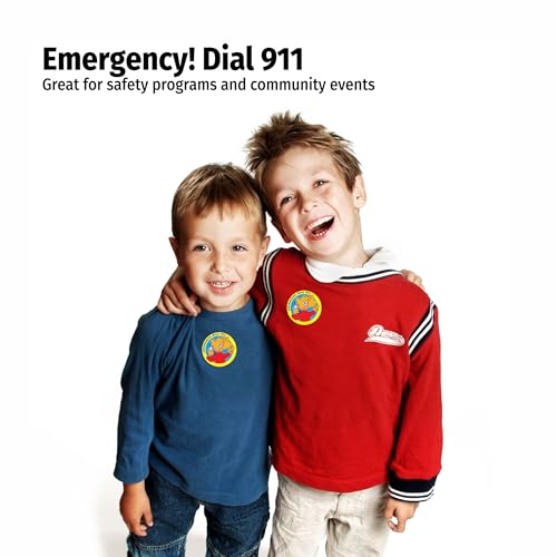 ZOCO - Emergency Call 911 Stickers (200 Count) - Police, Fire Department, EMS Handouts for Kids - 2" Round by ZOCO - Image 4