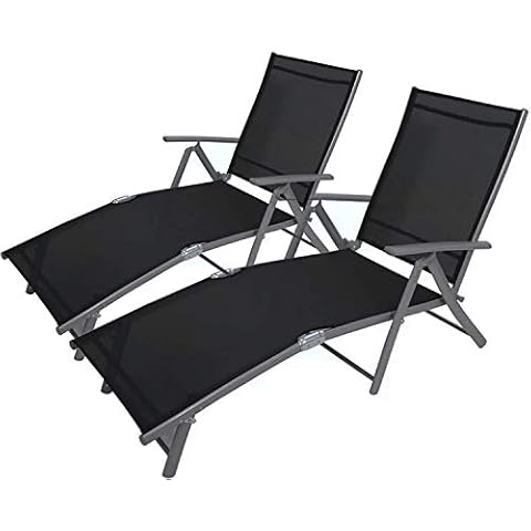 Garden Mile Dark Grey Folding Sunloungers Cover