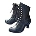 Imagen de Bota con cordones para mujer Mi Mollet Boots Chic Estilo Victoriano Botines Elegante de piel sintética PU Tacón Louis Vintage Steampunk Gótico Zapatos Lacer Victorianos Botas Tobillo años 50