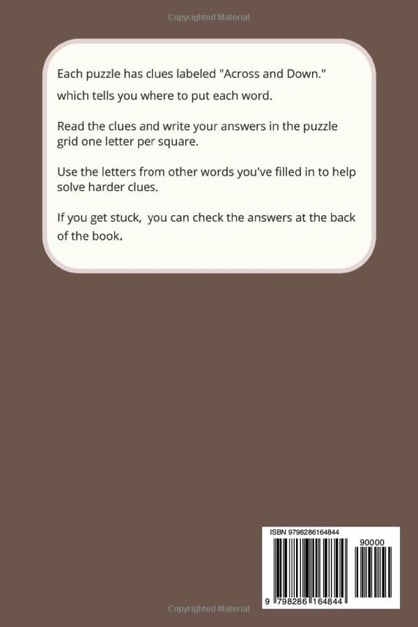 Christian Crossword Puzzles: Christian puzzles for Adults Seniors and Teens, 50 Puzzles, Easy to Read 6 x9 inches, 100 pages. Bible scripture, based … Scripture-based puzzle book perfect anyone