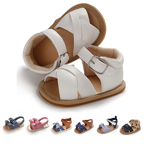 EAU LAYAMEN Baby Girl Sandals Summer Crib Shoes Bowknot Soft Sole Infant Girls Princess Dress Flats First Walker Shoes, E-white, Infant:6-12 M,12cm EAU LAYAMEN Baby Girl Sandals Summer Crib Shoes Bowknot Soft Sole Infant Girls Princess Dress Flats First Walker Shoes, E-white, Infant:6-12 M,12cm
