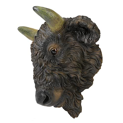 Bison Head Wall Decor Hanging, Buffalo Faux Resin Pendant Sculptures, 3D Bull Elegant Animal Head Wall Mount, Cow Taxidermy Wildlife Adornment Ornament, Farmhouse Decoration Westen Art #TOP2