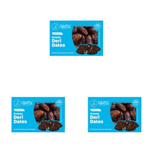 Image of Flyberry Gourmet Deri Dates (Khajoor /Khajur) 200g | 100% Natural | Rich in Calcium, Iron and Potassium | Instant Energy (Pack of 3)