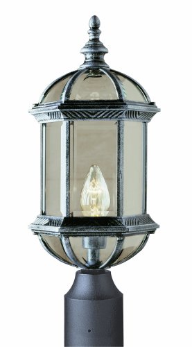 Trans Globe Lighting 4186 Bk One Postmount Lantern Outdoor-Post-Lights, 19-3/4-Inch, Multi #TOP12
