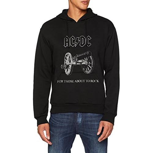 AC/DC Punto de Rock Sudadera con Capucha, Negro, M para Hombre