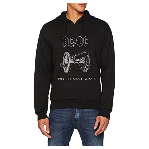 AC/DC Punto de Rock Sudadera con Capucha, Negro, M para Hombre