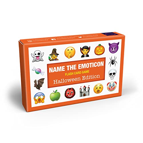 Bubblegum Stuff Name The Emoticon Game - Halloween Edition - Guess Halloween Item Funny Emoticon Flash Card Board Game - Fun Memory Game - Suitable for Family, Kids, Teenagers & Adults