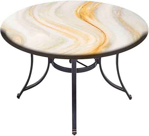 Miniatura 4 de Mantel de cierre de borde redondo, mantel de borde elástico, decoración de apartamentos, decoración de mármol psicodélico ondulado, para mesas