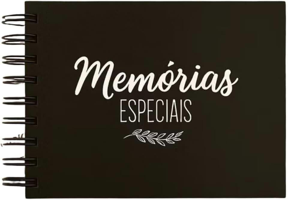 Caderno Scrapbook Álbum de Fotos para Colagem – Livro de Memórias Capa Dura e Miolo Preto - 30 Folhas