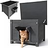 BAKAJI Cuccia per Animali Domestici Grigia in Legno di Pino, Casetta per Cani e Gatti con Tetto Apribile, Casa da Esterno ed Interno Resistente Alle Intemperie con Tettoia Asfaltata, 60 x 58 x 47 cm