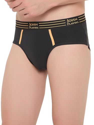 Image of John Players Pack of 2 Cotton Brief Underwear for Men with Striped Waistband