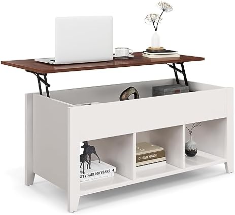 Tangkula Wood Lift Top Coffee Table, Modern Tea Storage with Hidd...