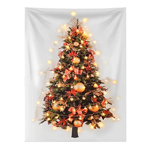Tapiz de Árbol de Navidad con Luces de franela suave, la decoración navideña de alta calidad