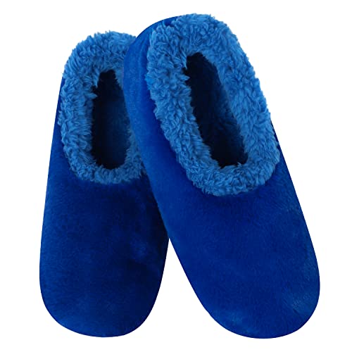 Image of Snoozies Warm Sherpa-Lined Women's Indoor Slippers | Faux Fur Non-Slip Sole | Ultra-Cozy Pull-On House Shoes | Soft Fleece Lining | All-Season Comfort