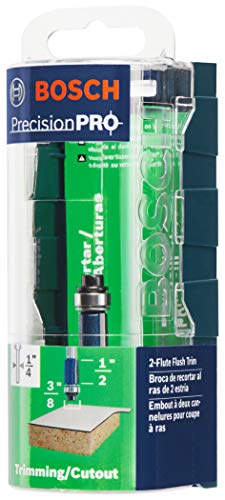 Bosch 85269Mc 3/8 In. X 1/2 In. Carbide-Tipped Double-Flute Flush Trim Router Bit #TOP3