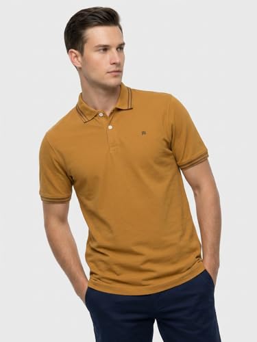 Image of Raymond Men Modern Fit Solid Pattern Pure Cotton Polo Neck Half Sleeve Casual T-Shirt
