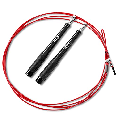 FITFIU Fitness SPEEDJUMP-300 - Corde à sauter à grande vitesse réglable de 3 m, haltère réglable de 15 cm avec poignées à roulement à billes, entraînement en salle Cover