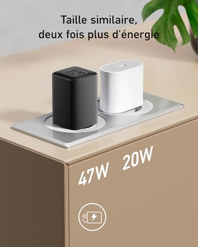 Chargeur Anker 523 Nano 3 2 Ports USB C Protection ActiveShield 2.0 - vue 5