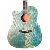 LEFT-HANDED electro-acoustic guitar which features an integrated preamp with 4-band EQ and digital auto tuner | Designed in the UK by Lindo Guitars, Bristol | Due to the open-pore wood finish, each guitar body will be slightly different due to the na...