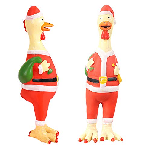 Jouet de Noël en latex pour animaux de compagnie ou enfants - Jouet couineur amusant pour chiens et poulets - Fournitures de dressage pour animaux domestiques Cover