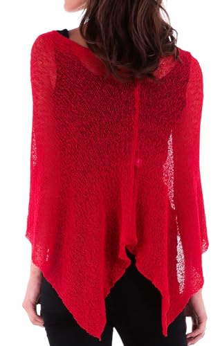 Image of SHU-SHI Womens Sheer Knit Poncho Shrug Lightweight Cover Up One Size Fits Most