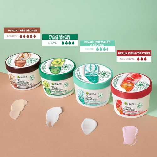 Crème Corps Apaisante Aloe Vera Et Magnésium Peaux Normales À Sèches Hydratation 48h Superfood Garnier Le Pot De 380ml - vue 9