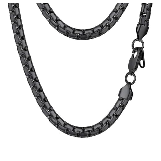 PROSTEEL Punk Jewelry Link Chain Black Necklace Neck Chain 6mm 20inch Gothic Men Cool Chains Mens Necklace