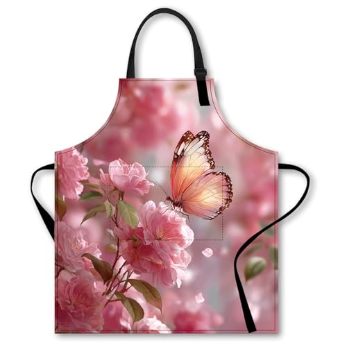 Image of Nuxovilar Decorative Kitchen Apron, 26.77x30.70 Inch Polyester Cooking Wearable Cover