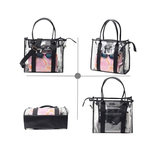 Bolso Tote Transparente Grande con Correa Ajustable miniatura 6