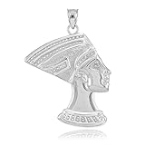  Kleine Schätze - 925 Sterling Silber Anhänger Halskette Königin Nofretete (Kommt mit Eine 45 cm Kette)