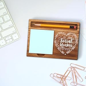 Social Worker Sticky Note Holder Social Worker Appreciation Thank You Gifts Social Worker Office Desk Decor Self Stick Note Pad Holders ZSS74