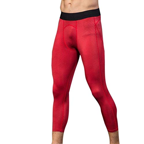 Targogo Pantalones De Running para Hombres, Mitlfuny Pantalones Slim Fit ChAcndal De Slim con Estampado En 3D para Hombre De Siete Minutos (Color : Rot, Size : 2XL)