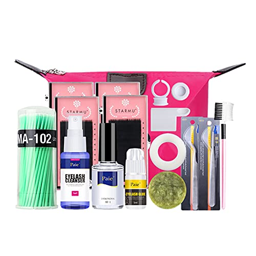 15Pcs Professional Eyelash Extension Kits, Beginner Training Eyelashes Extensions Practice Esthetician Supplies with Eye Lashes Glue Tweezers Tools Sets for Makeup Eye Lashes Grafting Practice