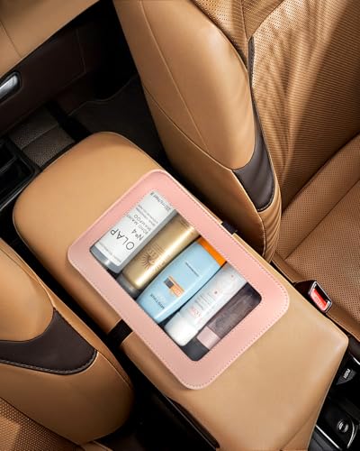 Image of LETGO Clear Makeup Bags, TSA Approved Toiletry Bag with Zipper, Makeup Organizer for Carry-on Travel Essentials, Car Accessories Organizers Storage for Women Men (Clear-Pink)