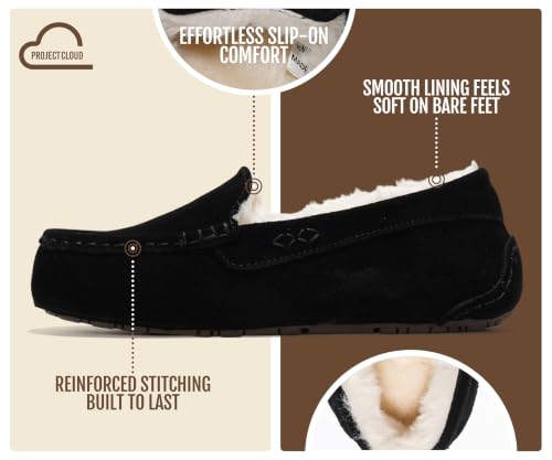 Image of 100% Genuine Leather Womens Slippers Comfortable Warm Slippers for Women