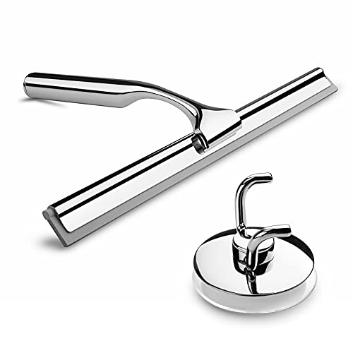 Staright Limpador de vidro de rodo de aço inoxidável de 10 polegadas com alça longa à prova de escor