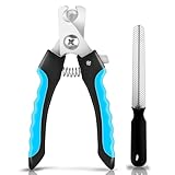 Wolfi Cortauñas Perro y Lima de uñas Color Azul | Cortauñas para Mascota con Mecanismo de Corte Seguro para Cuidado e...